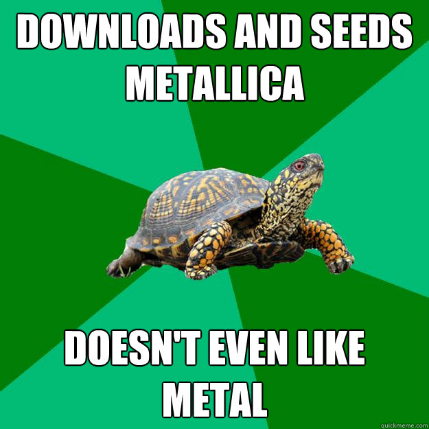 downloads and seeds metallica doesn't even like metal  Torrenting Turtle