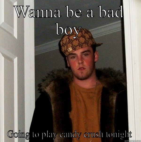 WANNA BE A BAD BOY GOING TO PLAY CANDY CRUSH TONIGHT Scumbag Steve