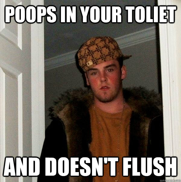 poops in your toliet  and doesn't flush  Scumbag Steve