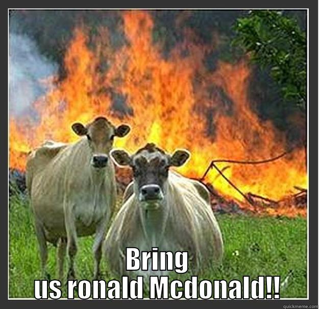  BRING US RONALD MCDONALD!! Evil cows