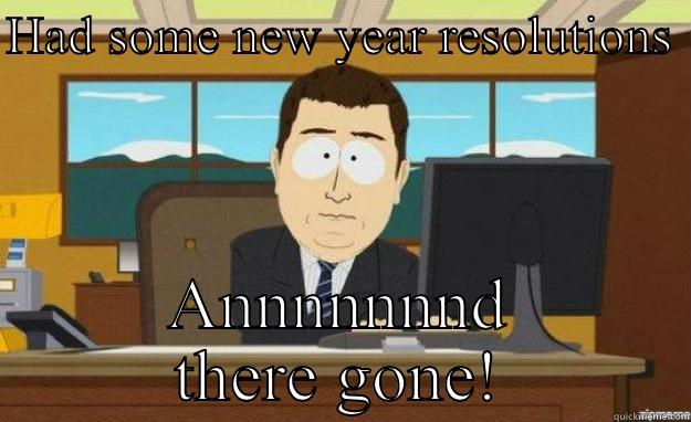 HAD SOME NEW YEAR RESOLUTIONS  ANNNNNNND THERE GONE! aaaand its gone