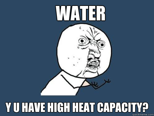 Water y u have high heat capacity? - Water y u have high heat capacity?  Y U No