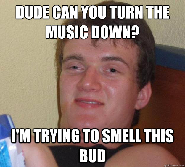 Dude can you turn the music down? I'm trying to smell this bud - Dude can you turn the music down? I'm trying to smell this bud  10 Guy