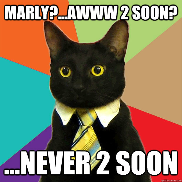 Marly?...awww 2 soon? ...never 2 soon  Business Cat