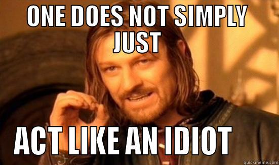 People these days... - ONE DOES NOT SIMPLY JUST ACT LIKE AN IDIOT      Boromir