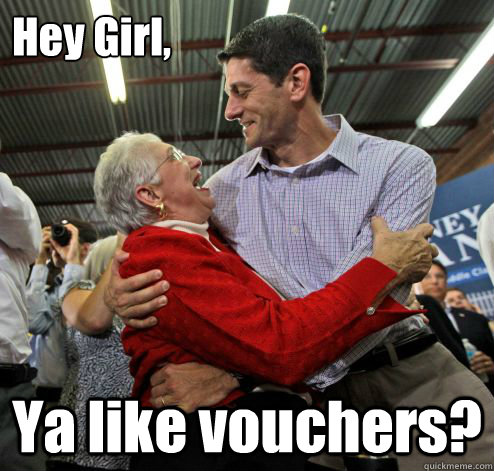 Hey Girl, Ya like vouchers?  Paul Ryan Gosling