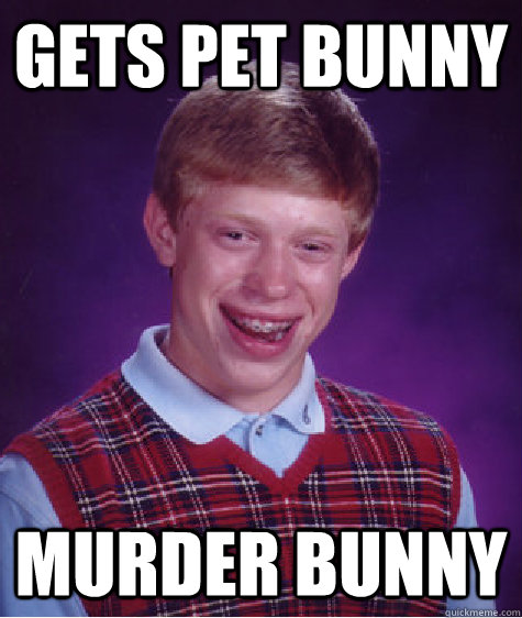 Gets pet bunny Murder Bunny  Bad Luck Brian