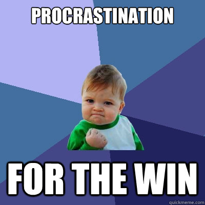 procrastination for the win  Success Kid