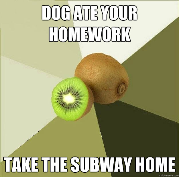 dog ate your homework take the subway home  Unclear Meme Kiwi