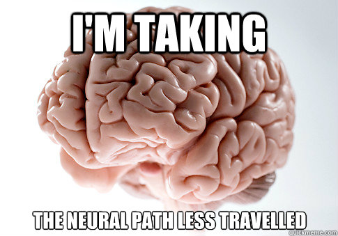 I'm taking the neural path less travelled    Scumbag Brain