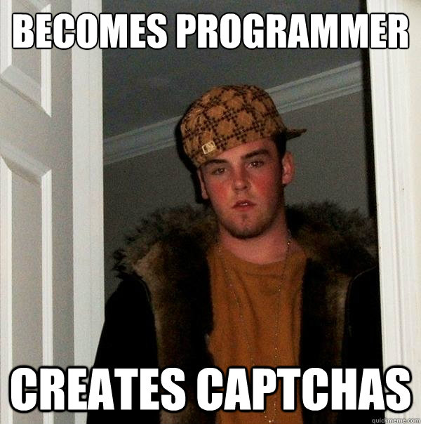 becomes programmer creates captchas  Scumbag Steve