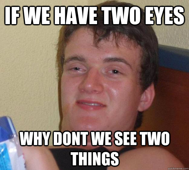 if we have two eyes why dont we see two things - if we have two eyes why dont we see two things  10 Guy