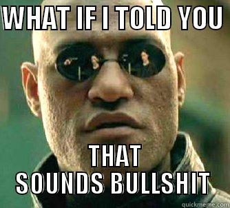 WHAT IF I TOLD YOU   THAT SOUNDS BULLSHIT Matrix Morpheus