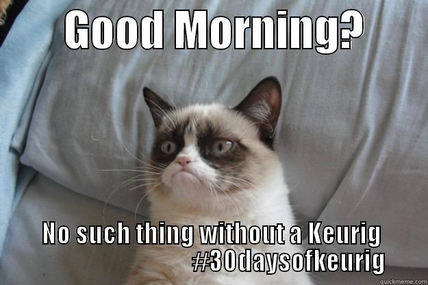        GOOD MORNING?        NO SUCH THING WITHOUT A KEURIG                                 #30DAYSOFKEURIG Grumpy Cat