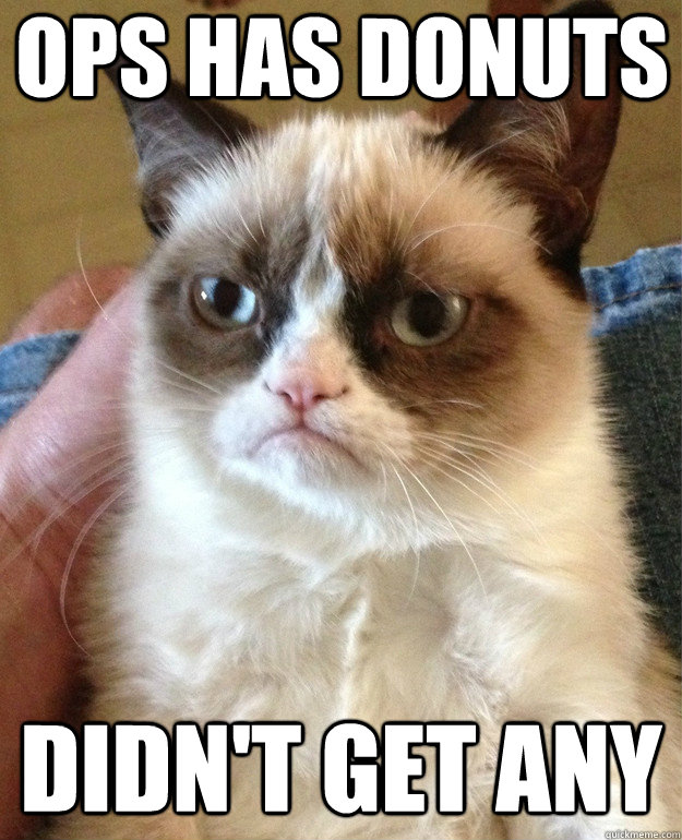 Ops has donuts Didn't get any  Grumpy Cat