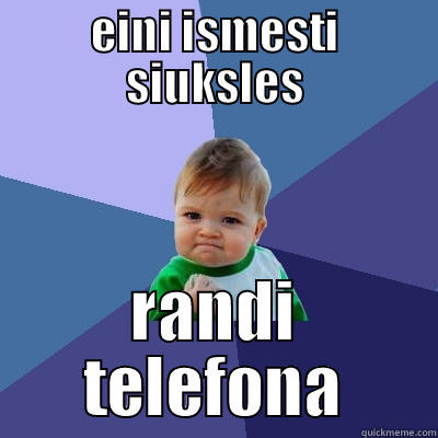 EINI ISMESTI SIUKSLES RANDI TELEFONA Success Kid