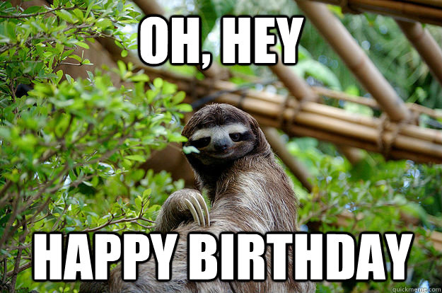 Oh, hey Happy birthday  Fabulous Sloth