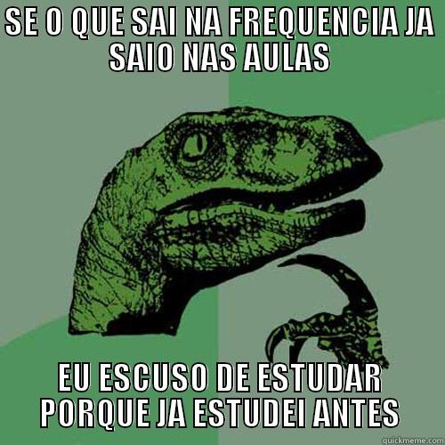 o pensador - SE O QUE SAI NA FREQUENCIA JA SAIO NAS AULAS EU ESCUSO DE ESTUDAR PORQUE JA ESTUDEI ANTES Philosoraptor