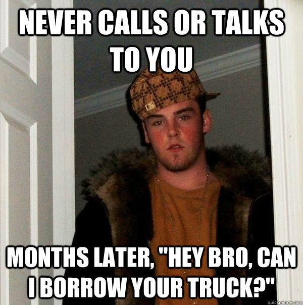 Never calls or talks to you months later, 