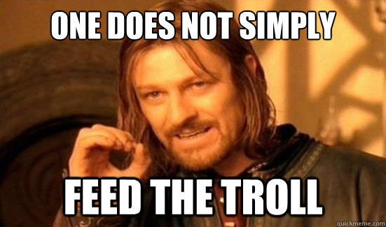 One Does Not Simply Feed the troll  Boromir