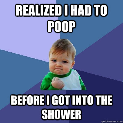 Realized I had to poop before i got into the shower  Success Kid