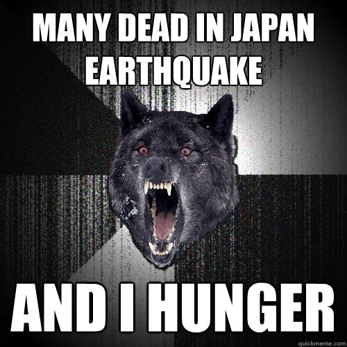 MANY DEAD IN JAPAN EARTHQUAKE AND I HUNGER  Insanity Wolf