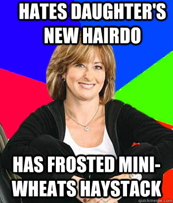 Hates daughter's new hairdo has frosted mini-wheats haystack  Sheltering Suburban Mom