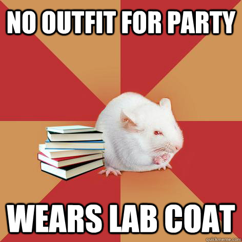 No outfit for party wears lab coat - No outfit for party wears lab coat  Science Major Mouse