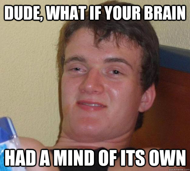 dude, what if your brain had a mind of its own - dude, what if your brain had a mind of its own  10 Guy