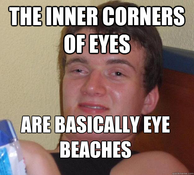 the inner corners of eyes are basically eye beaches
  10 Guy