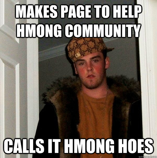 makes page to help hmong community calls it hmong hoes - makes page to help hmong community calls it hmong hoes  Scumbag Steve