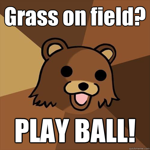 Grass on field? PLAY BALL! - Grass on field? PLAY BALL!  Pedobear