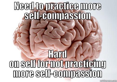 NEED TO PRACTICE MORE SELF-COMPASSION HARD ON SELF FOR NOT PRACTICING MORE SELF-COMPASSION Scumbag Brain