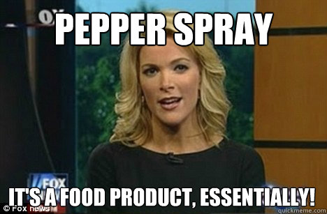 Pepper Spray It's a Food Product, Essentially! - Pepper Spray It's a Food Product, Essentially!  Megyn Kelly