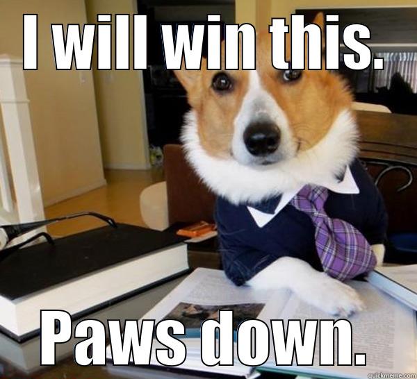 Lawyer Dog - I WILL WIN THIS. PAWS DOWN. Lawyer Dog