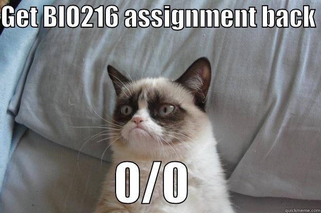 GET BIO216 ASSIGNMENT BACK  0/0  Grumpy Cat