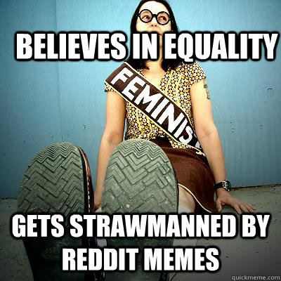 believes in equality gets strawmanned by reddit memes  Typical Feminist