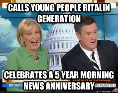 Calls Young People Ritalin Generation Celebrates a 5 year morning news anniversary  - Calls Young People Ritalin Generation Celebrates a 5 year morning news anniversary   Misc