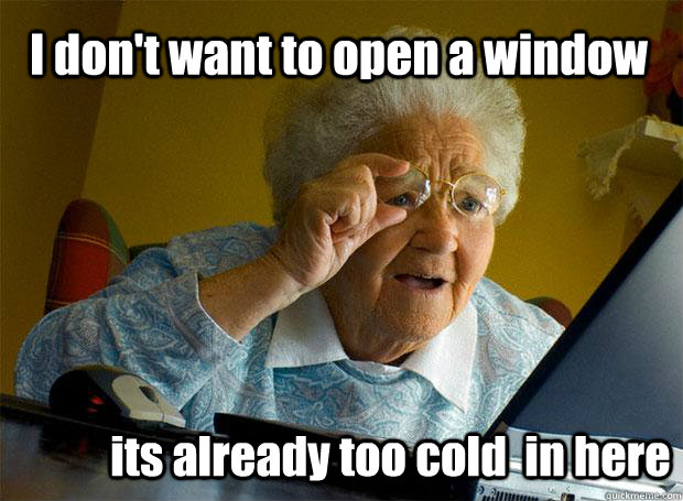 I don't want to open a window its already too cold  in here  Grandma finds the Internet