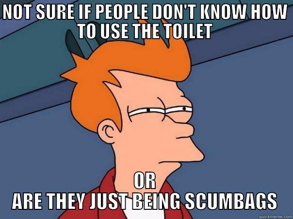 NOT SURE IF PEOPLE DON'T KNOW HOW TO USE THE TOILET OR ARE THEY JUST BEING SCUMBAGS Futurama Fry