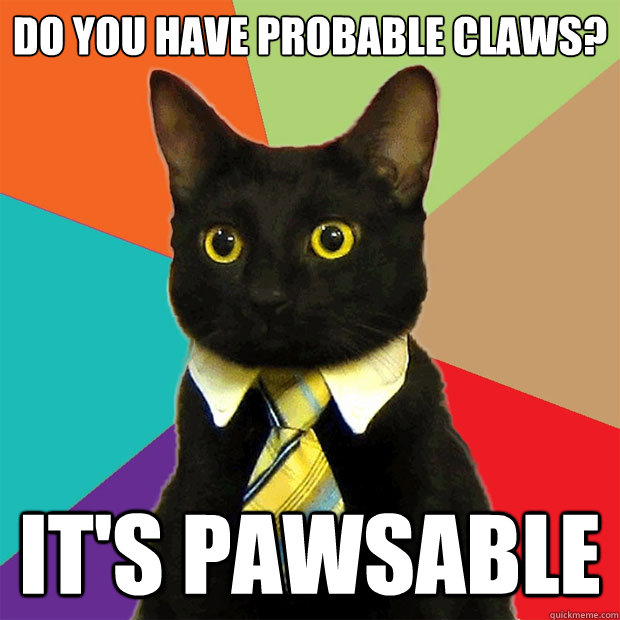 Do you have probable claws? It's pawsable   Business Cat