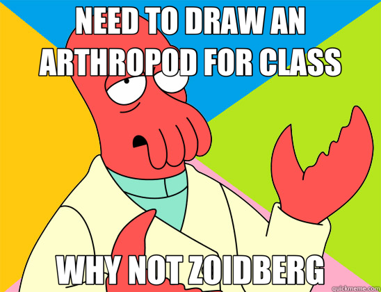 NEED TO DRAW AN ARTHROPOD FOR CLASS WHY NOT ZOIDBERG  Futurama Zoidberg 