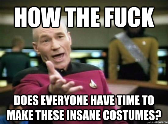 How the fuck does everyone have time to make these insane costumes?  Annoyed Picard HD