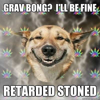 Grav bong?  I'll be fine retarded stoned - Grav bong?  I'll be fine retarded stoned  Stoner Dog