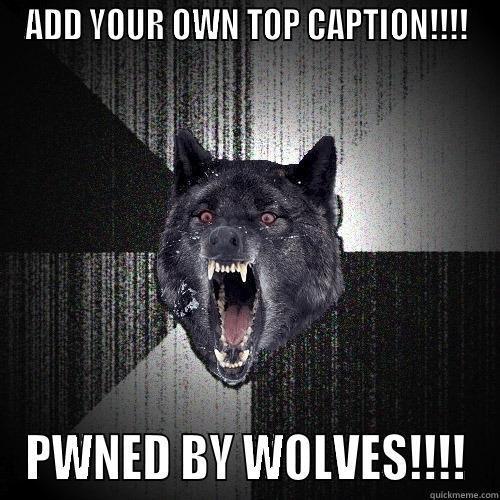 ADD YOUR OWN TOP CAPTION!!!! PWNED BY WOLVES!!!! Insanity Wolf