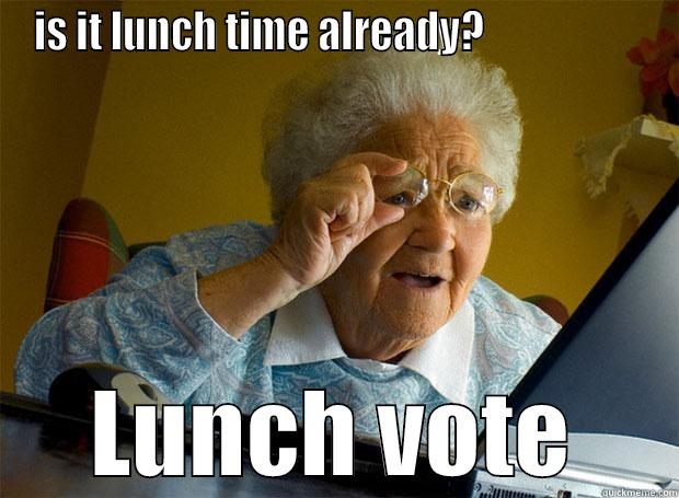 lunch time - IS IT LUNCH TIME ALREADY?                    LUNCH VOTE Grandma finds the Internet