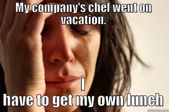 MY COMPANY'S CHEF WENT ON VACATION. I HAVE TO GET MY OWN LUNCH First World Problems