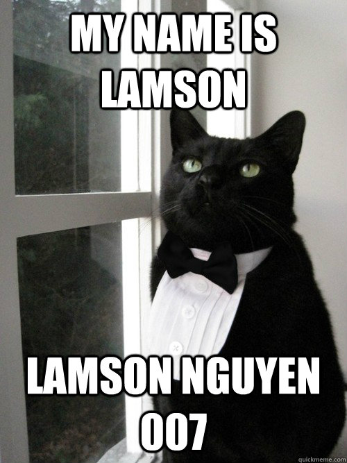 My Name is Lamson Lamson Nguyen 007  One Percent Cat