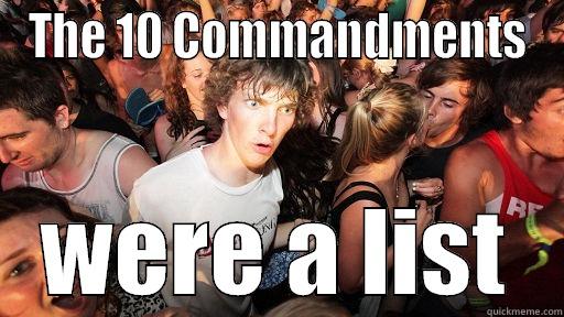 Things we learned from BuzzFeed - THE 10 COMMANDMENTS WERE A LIST Sudden Clarity Clarence