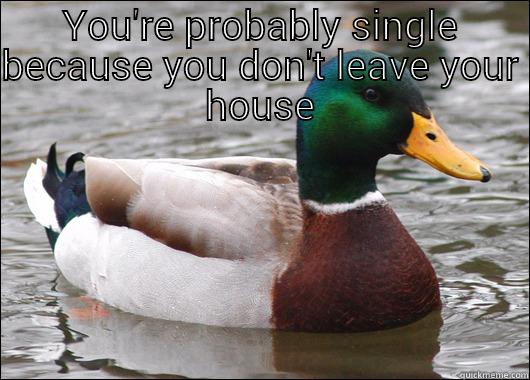 YOU'RE PROBABLY SINGLE BECAUSE YOU DON'T LEAVE YOUR HOUSE  Actual Advice Mallard